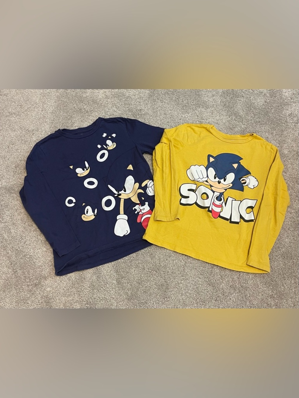 Sonic the Hedgehog Kids Long-Sleeve Tees - Navy & Yellow